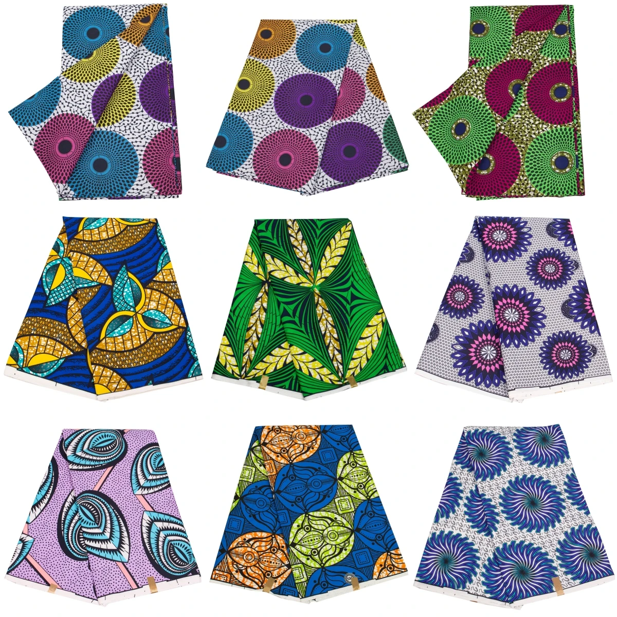 

2024 Africain Ankara Prints Wax Fabric 3D Patterned Tissu Sewing Material for Dress Handmake Patchwork 100% Polyester Loincloth