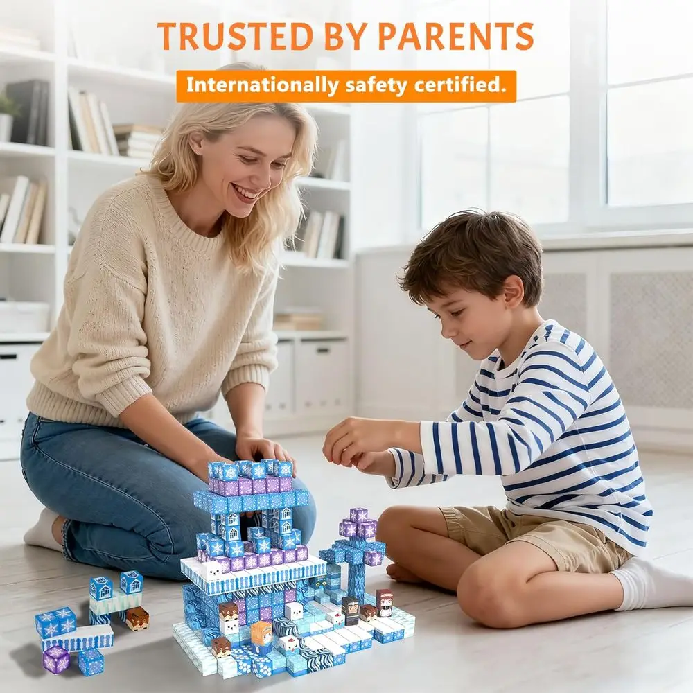 Magnetic Building Blocks Set - 300 Pieces for Kids, Montessori STEM Toys, Ideal Gift for Ages 3-12