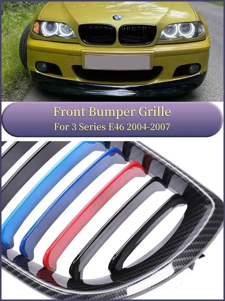 

Racing Grill BMW 3 Series E46 LCI 2004-2007 Gloss Black Front Bumper Facelift Grille For 2/4 Doors 325i 320i 330i Accessories