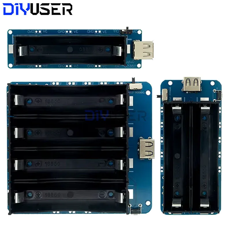 DIYUSER Płytka zabezpieczająca do ładowania baterii 18650, port Micro USB, USB typu A, 0.5A 5V 3.3V, do Raspberry Pi/Nodemcu