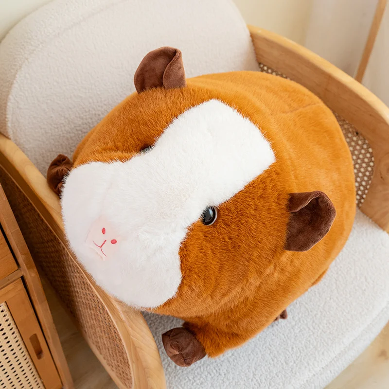 25-60cm Kawaii Round Animal Plush Doll Pillow Giant Lying Brown Dutch Pig Stuffed Toy Warm Hug For Boys And Girls Birthday Gift