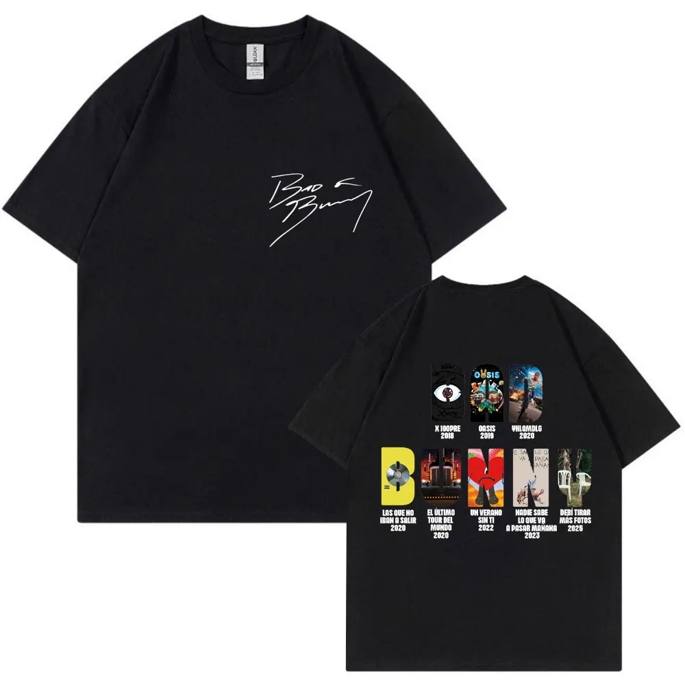 

Bad Bunny Album Cover Graphic T-Shirts Men Women Hip Hop Fashion T Shirt Cotton Oversized Aesthetic Casual O-Neck Hipster Tshirt
