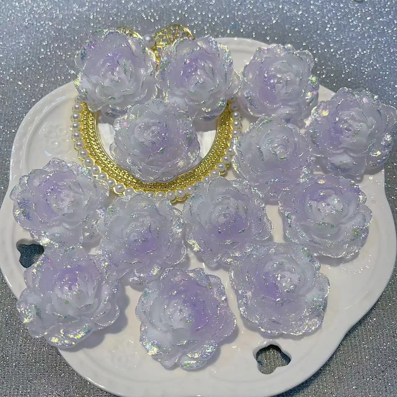 36mm firefly luminoso grande jasmim acessórios feitos à mão diy escudo do telefone móvel grampos de cabelo moldura da foto ornamentos flores decoração