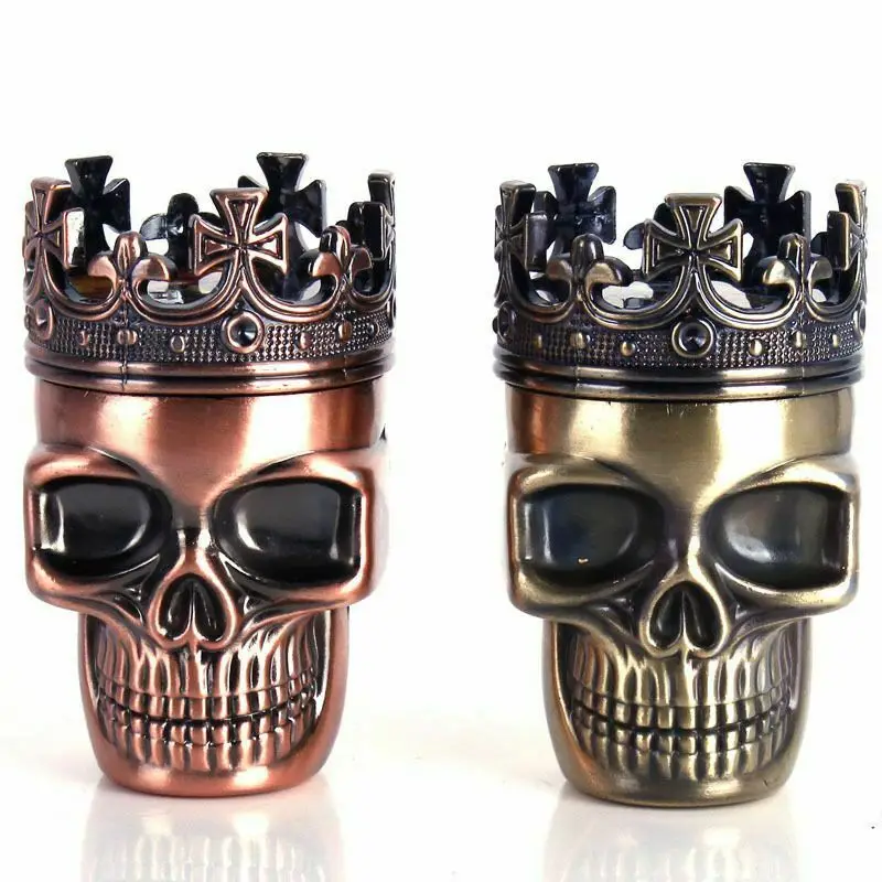 3 Layers Classic King Skull Plastics Tobacco Herb Spice Grinder Crusher Hand Muller Smoke Grinders Smoking Accessories