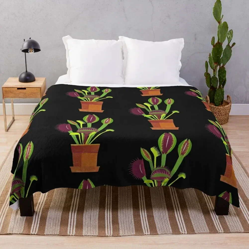 

Venus Flytrap Throw Blanket warm for winter Picnic Blankets