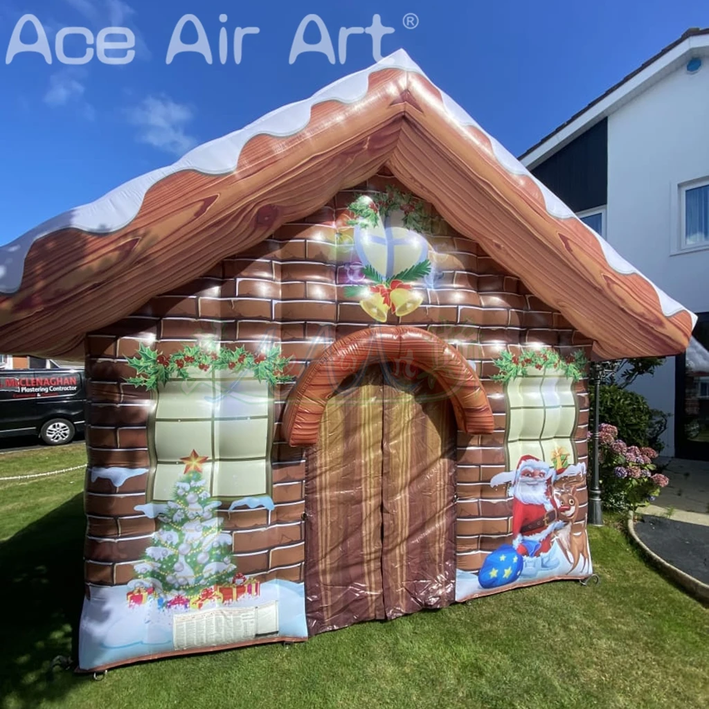 Holiday Inflatable ChristmasTent Inflatable Santa Grotto for Event Inflatable House Tent