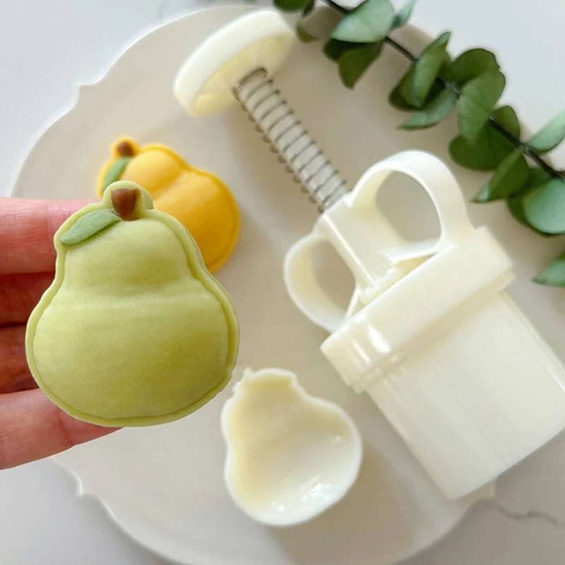 MidAutumn Festival Moon Cake Maker Pear Moon Cake Molds Cookie Stamps Hand Press Cookie Dessert Cutter drop ship