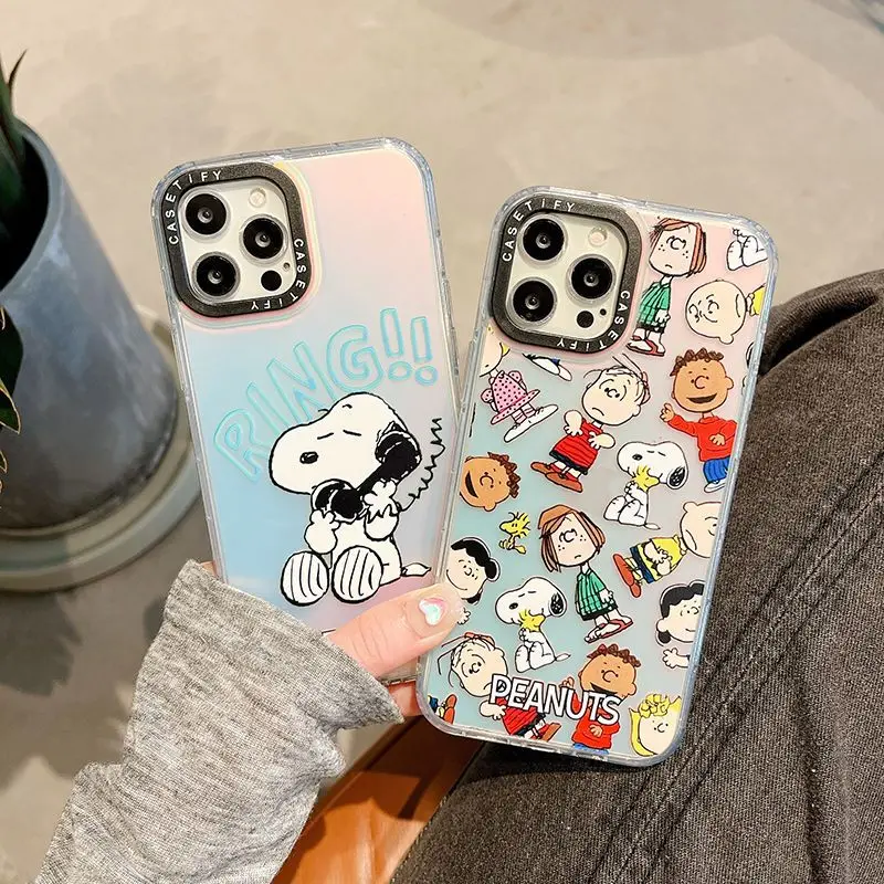 

New Snoopy Cartoon Creative Anti-Falling Phone Case for Iphone13 14 Pro Max Kawaii Anime Mobile Protective Case for Girls Gift