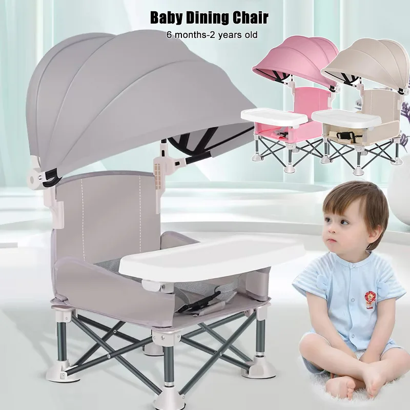 Baby Foldable Dining Chair Aluminum Alloy Kids Dining Table Portable Small Chair for Children Outdoor Beach Travel Baby's Saet