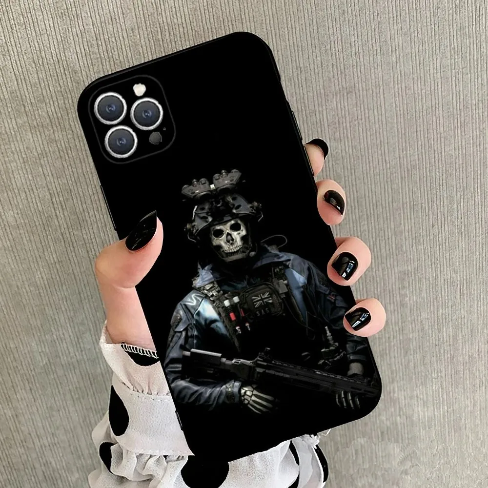 COD Call Of Duty Ghosts Phone Case For iPhone 15,14,13,12,11,Plus,Pro Max,XS,X,XR,SE,Mini,8,7 Soft Silicone Black Cover