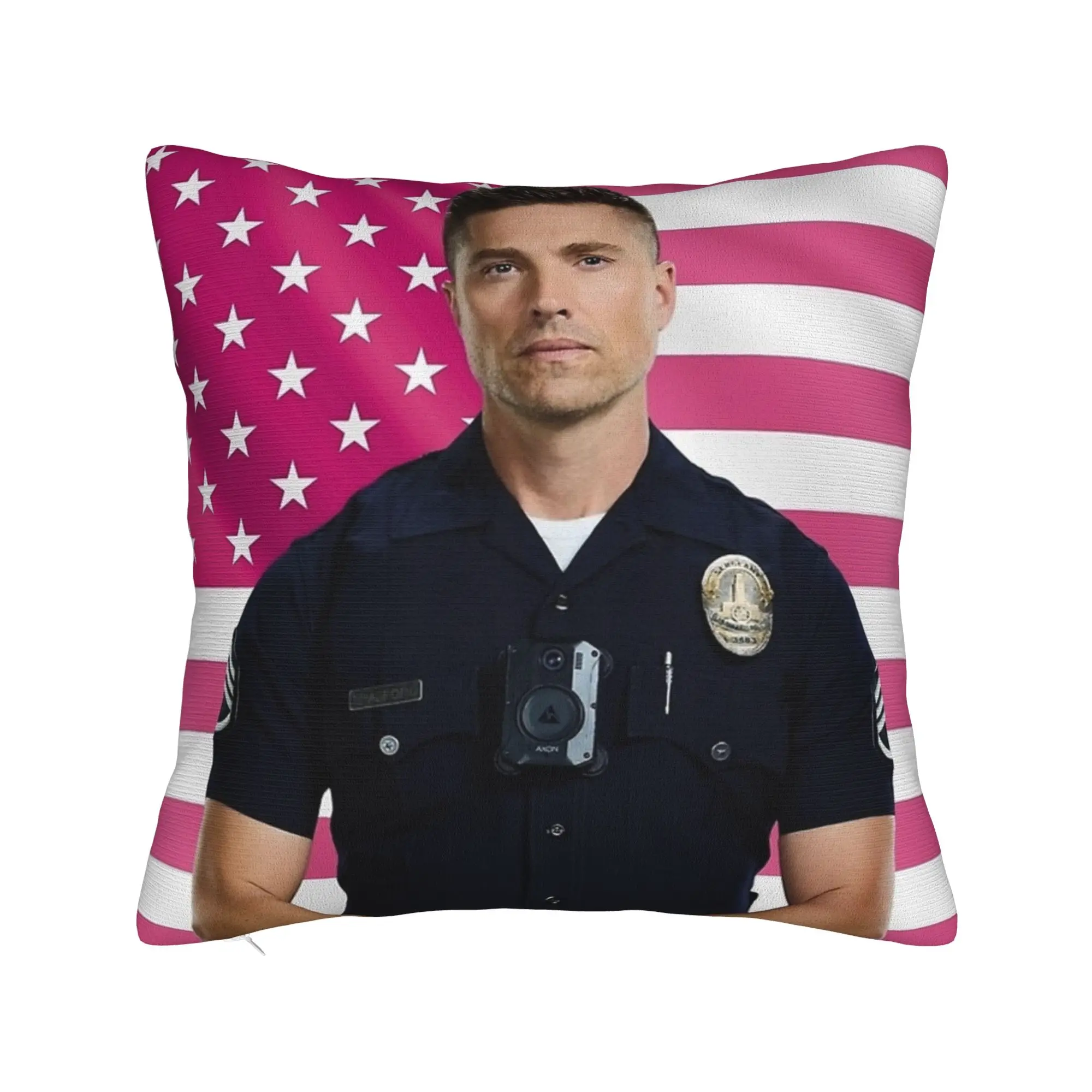 Tim Bradford Eric Winter The Rookie Pink Flag Pillowcase Printed Cushion Cover Decorations  Pillow Case Cover Home Square