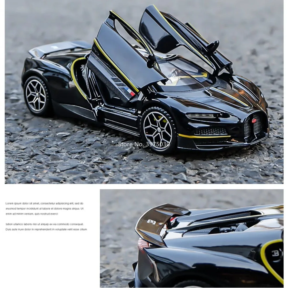 نماذج ألعاب بوجاتي توربيون من سبيكة 1:32 سيارات عجلة التراجع سيارات خارقة مصغرة مع موسيقى خفيفة مركبات هدايا للأطفال الصغار #6
