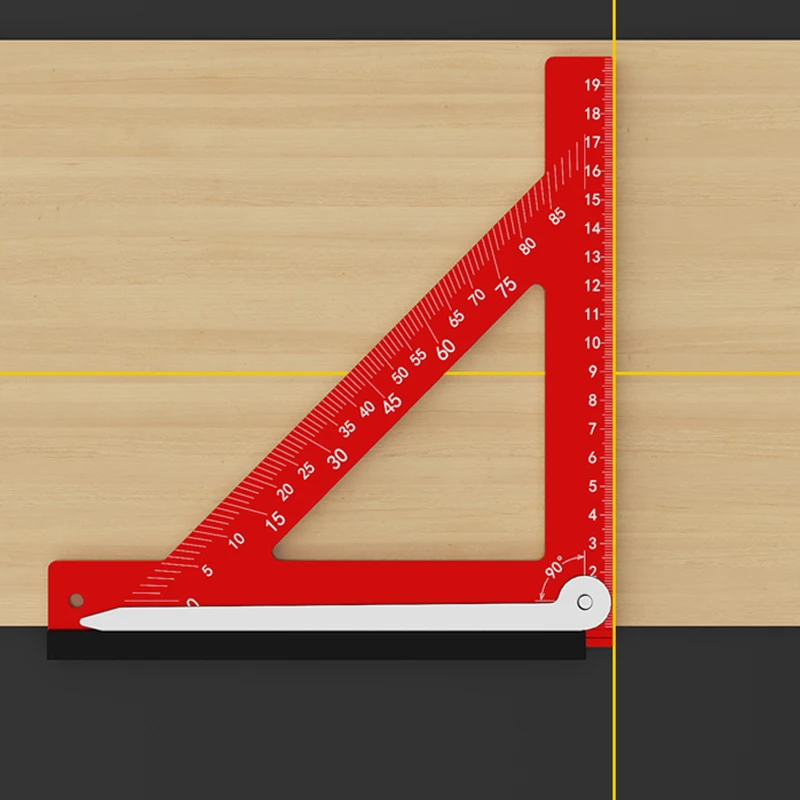 Adjustable Multi Angle Horizontal Ruler, 90 Degree Square Measuring Ruler, Aluminum Alloy Triangle Ruler For Engineer Carpenter