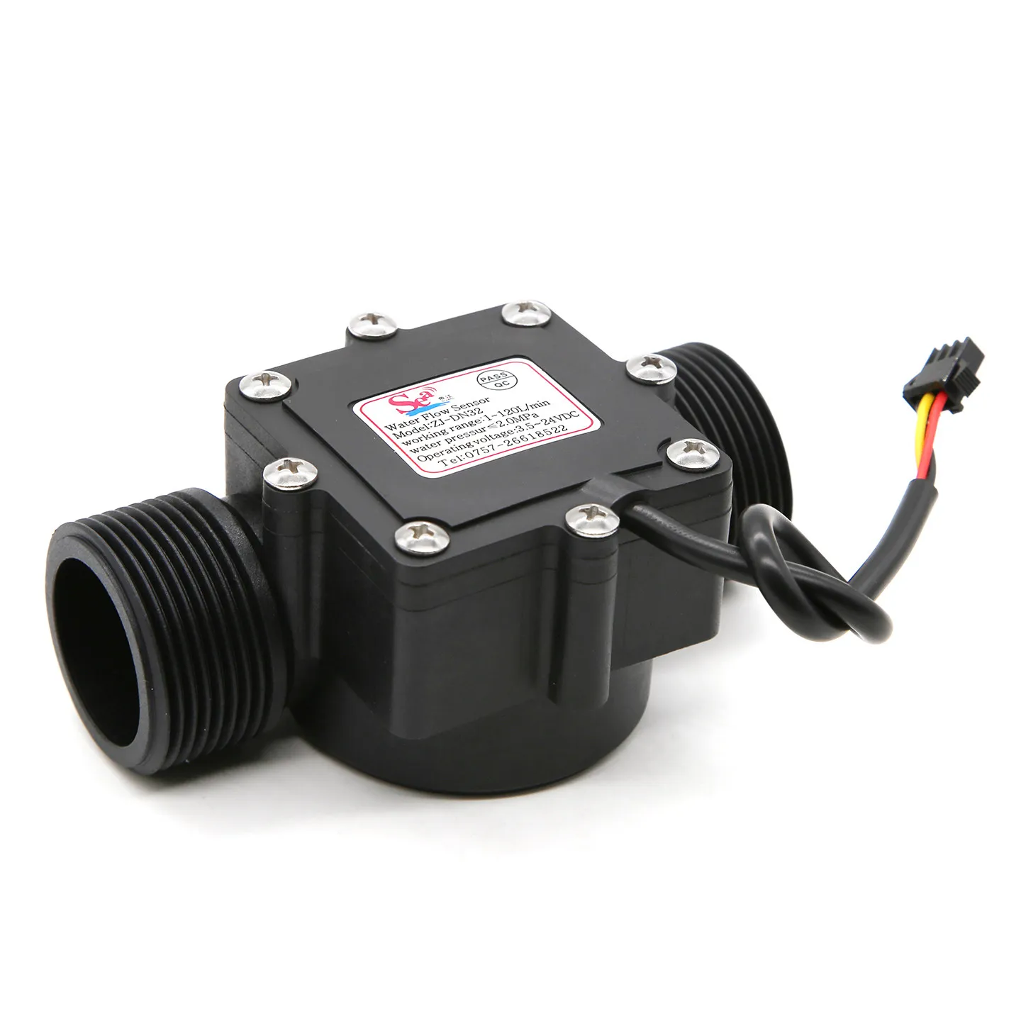 Hall Effect Flow Sensor DN32 1.25 Inch Flow Sensor for Liquid Industrial Water Flow Meter