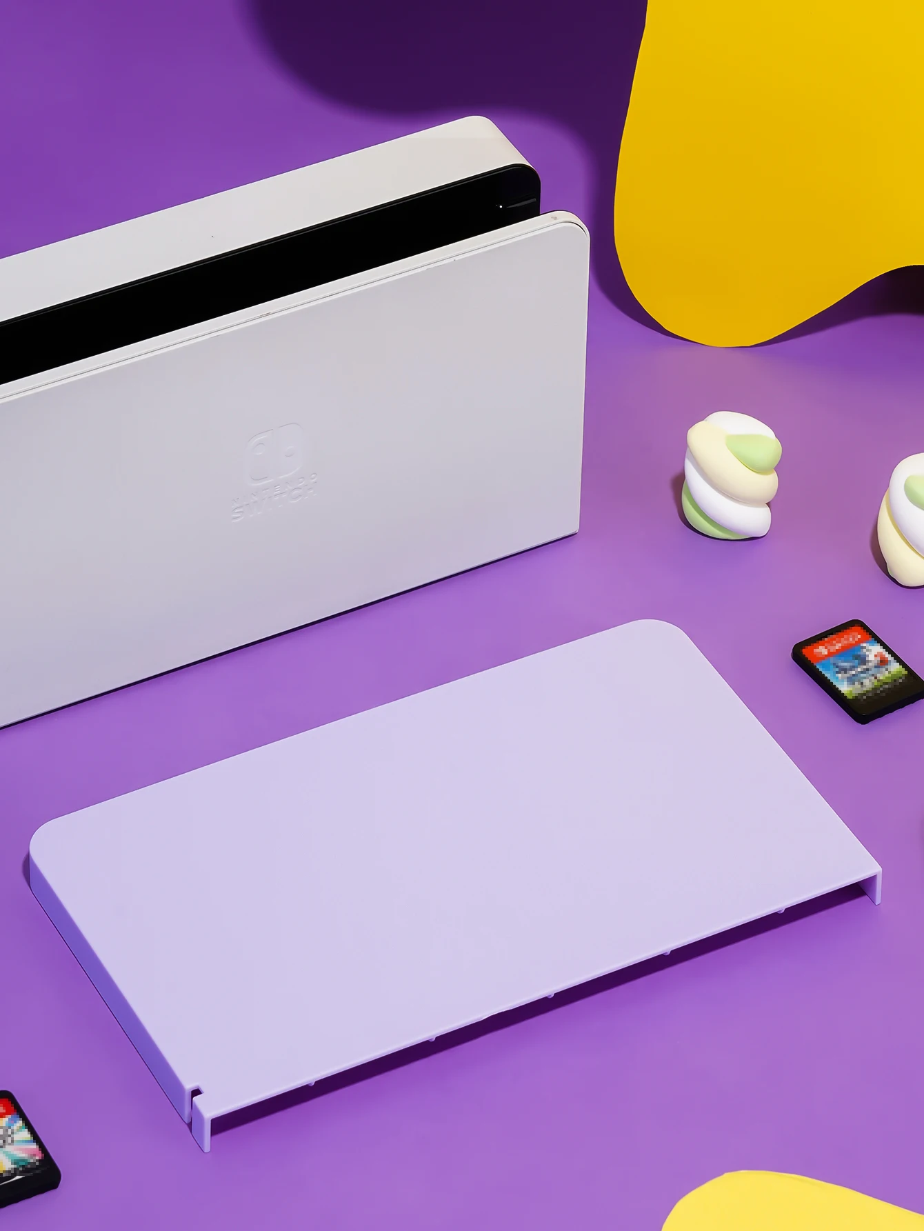 1Pcs Dock Cover for Switch OLED/NS,Switch Game Card Storage Case,Holds 5 Game Cards, Protects the Base From Scratches and Dust