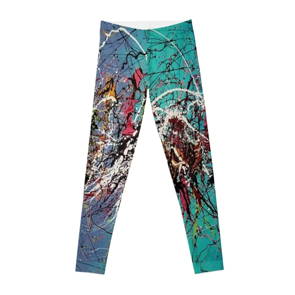 

Jackson Pollock style canvas art, Extra Large original abstract wall art, Leggings Women's fitness for fitness Womens Leggings