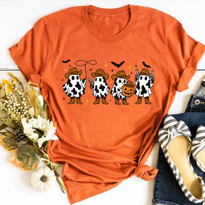 

Ghost T-Shirt Halloween Shirt Cute Ghost Tee Halloween Party Tops Spooky Fall Tshirt Country Girl Gift M