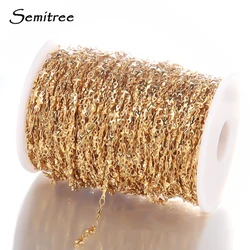 Semitree 1 Meter Stainless Steel Star Chains for DIY Jewelry Making Necklace Findings Handmade Bracelets Bulk Accessories