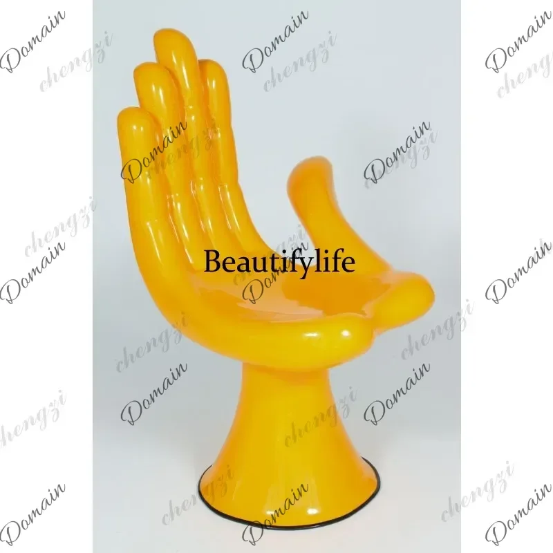 OHX Model room fiberglass single backrest palm leisure single chair