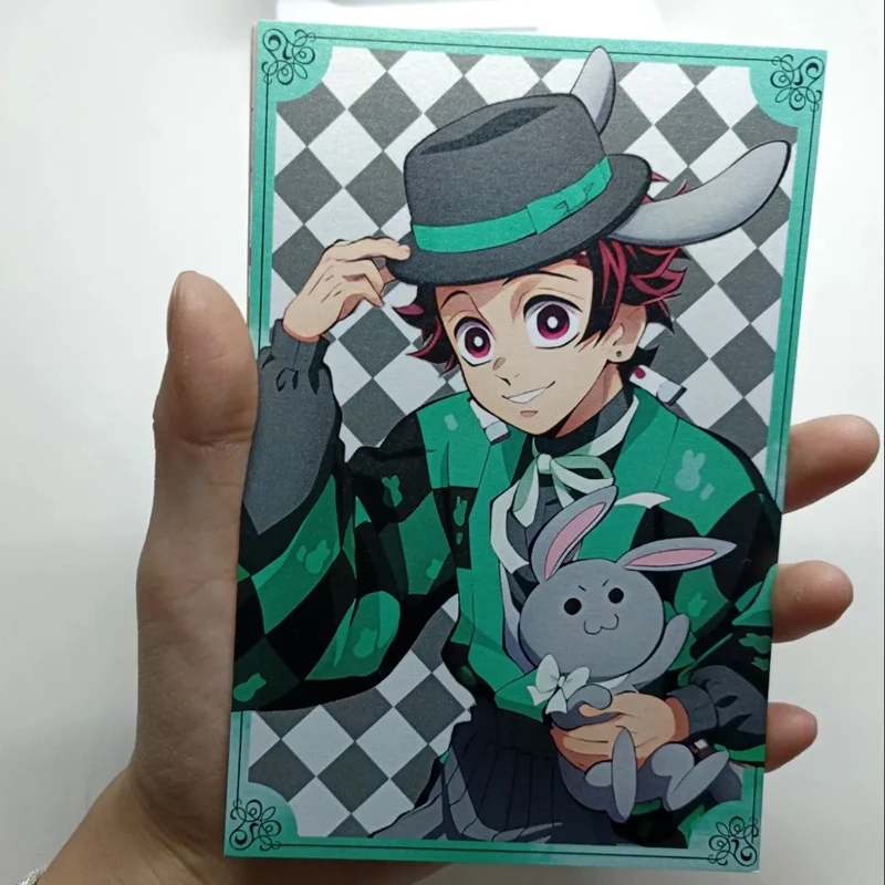 Anime Demon Slayer Diy Collectible Card Kamado Tanjirou Agatsuma Zenitsu Kanroji Mitsuri Children\'s Birthday Toy Board Game Card