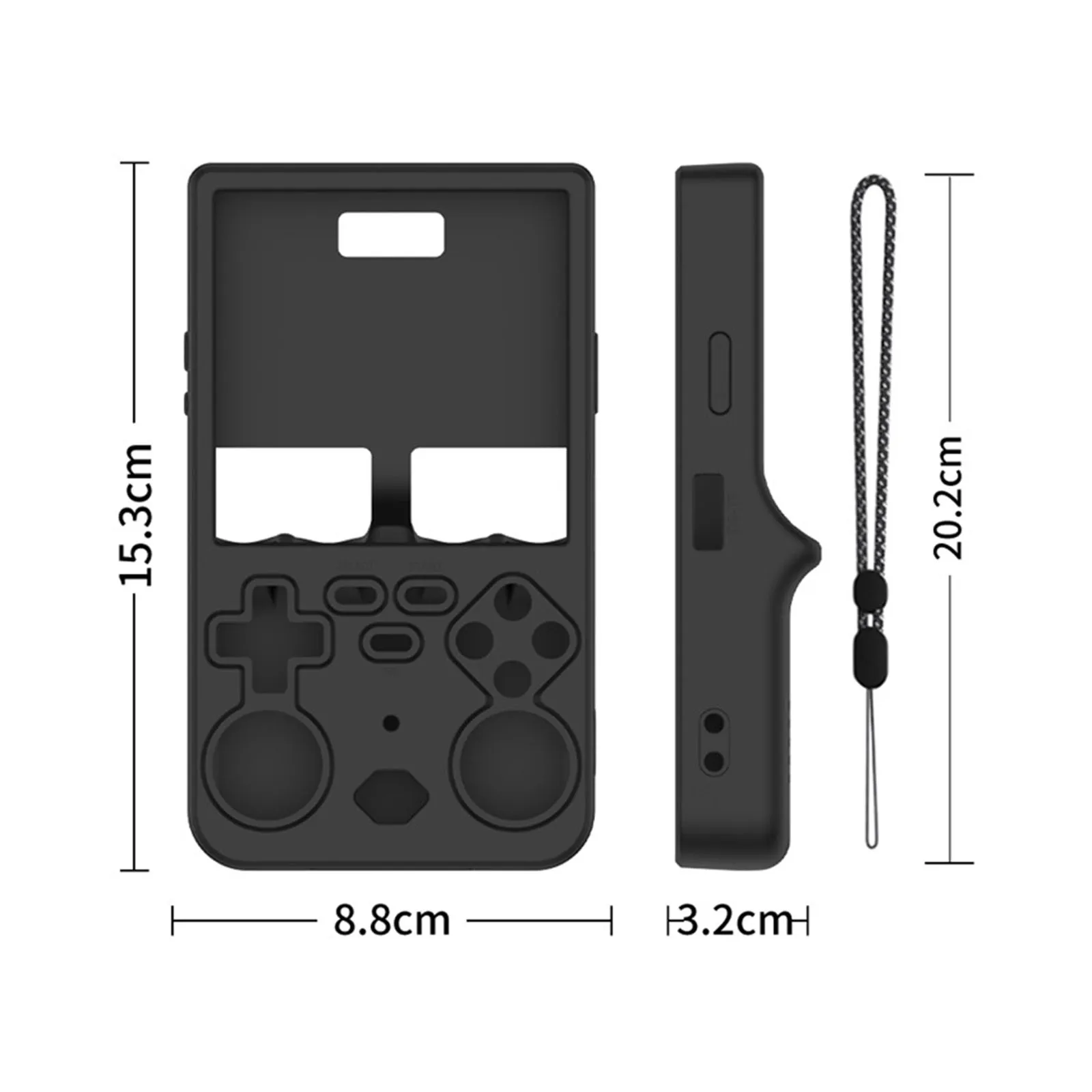 حافظة من السيليكون لوحدات التحكم بالألعاب المحمولة R36 Ultra Retro حافظة واقية مضادة للسقوط غطاء شل ناعم مع حبل لـ R36 Ultra