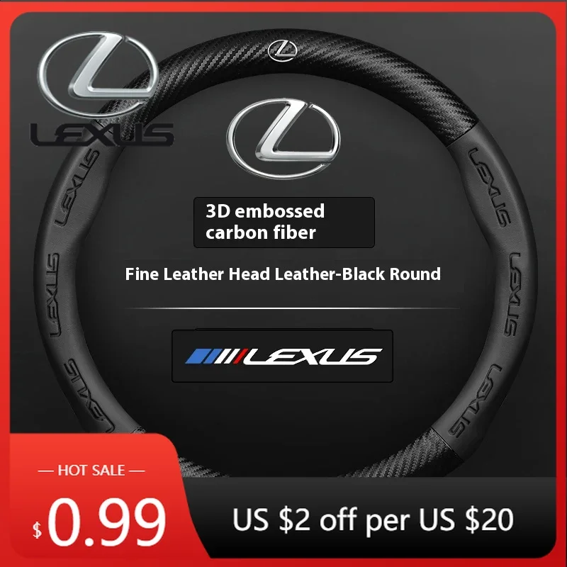 

Interior Stickers Car Carbon Fiber Steering Wheel Cover For Lexus F Sport ES200 ES300 RX300 LS500h GS300 IS300 CT200h NX300 UX3