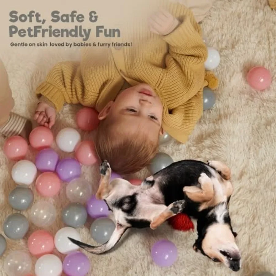 Ball Pit Ballen 100 Lila Kleur Ballen 5.5 cm Zachte BPAFree Plastic Ballen voor Baby Ball Pit Box en Bounce House CrushProof Sen