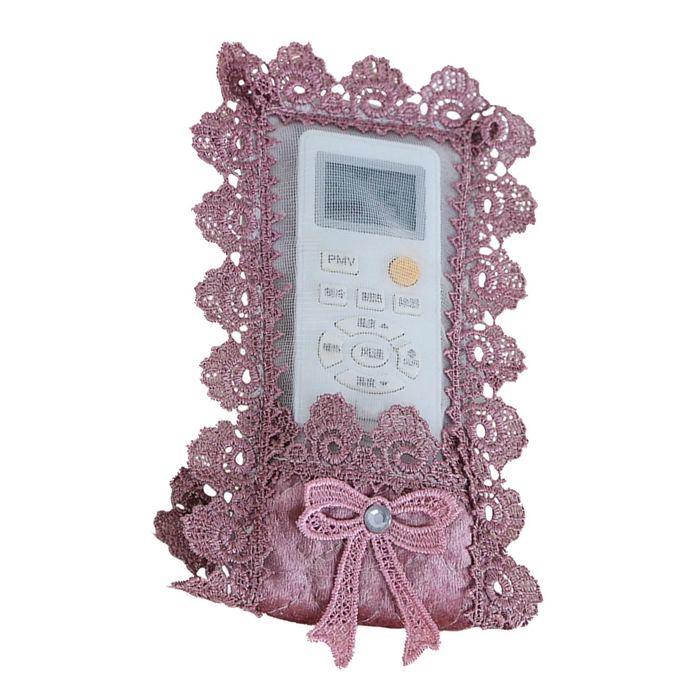 

1pc Remote Control Cover Fabric Lace Creative Beautiful Television European Style Purple Protect Dust Wear Tear Durability GPS
