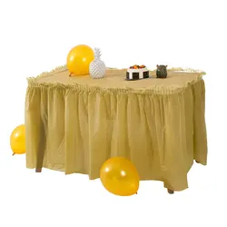 1pc Banquet Tablecloth Waterproof Oil Resistant Table Skirt Wedding Birthday Party Decoration Supplies PEVA Household