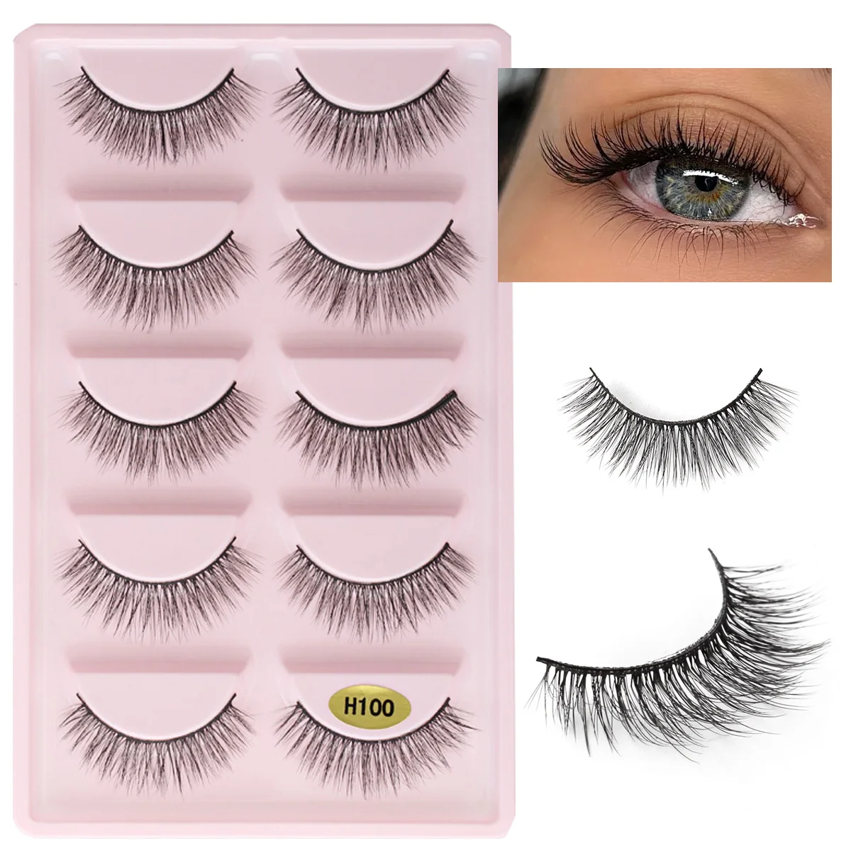 3/5 pares de pestañas de visón tenues maquillaje Natural pestañas postizas largas extensión dramática Faux Cils volumen esponjoso pestañas postizas gruesas