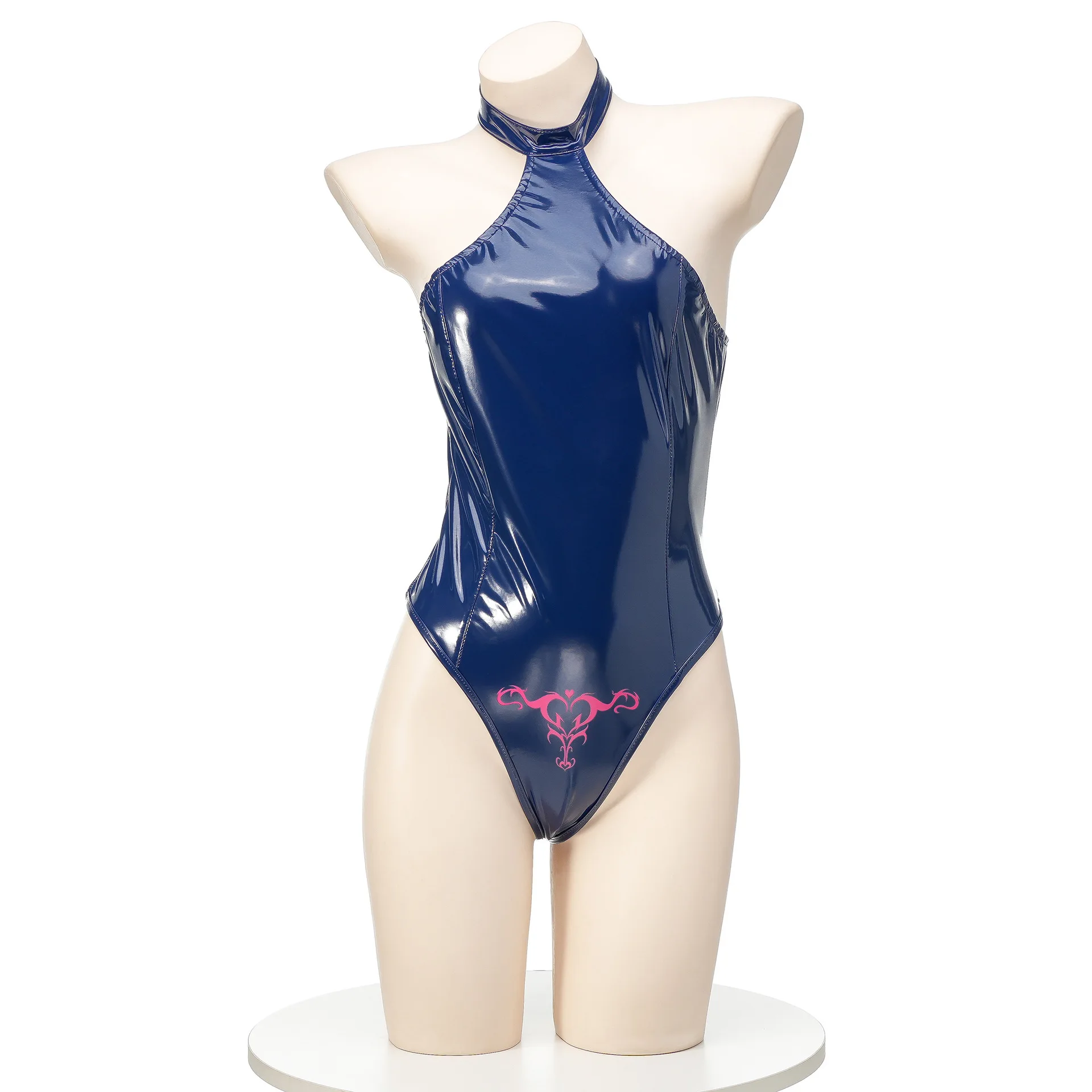 Anime Pu Leder Badeanzug Japanische Mädchen Body Cosplay Kostüm Halter Rückenfreie Unterwäsche Outfits Nachthemd Rolle Spielen Dessous