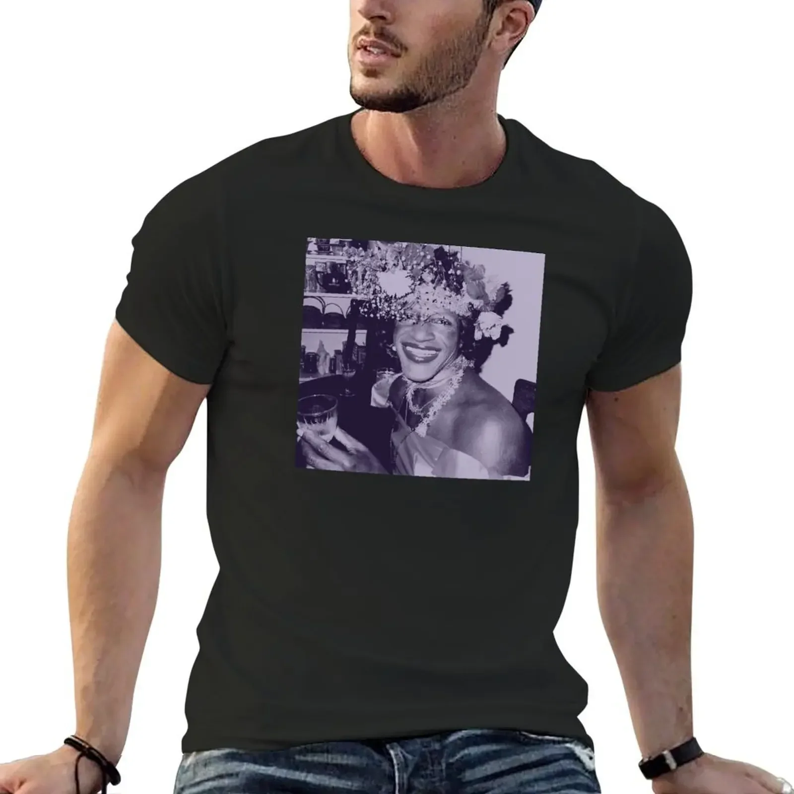 Marsha P Johnson = Queen of the Village (lavender) T-Shirt vintage t shirts customs customizeds mens t shirt graphic