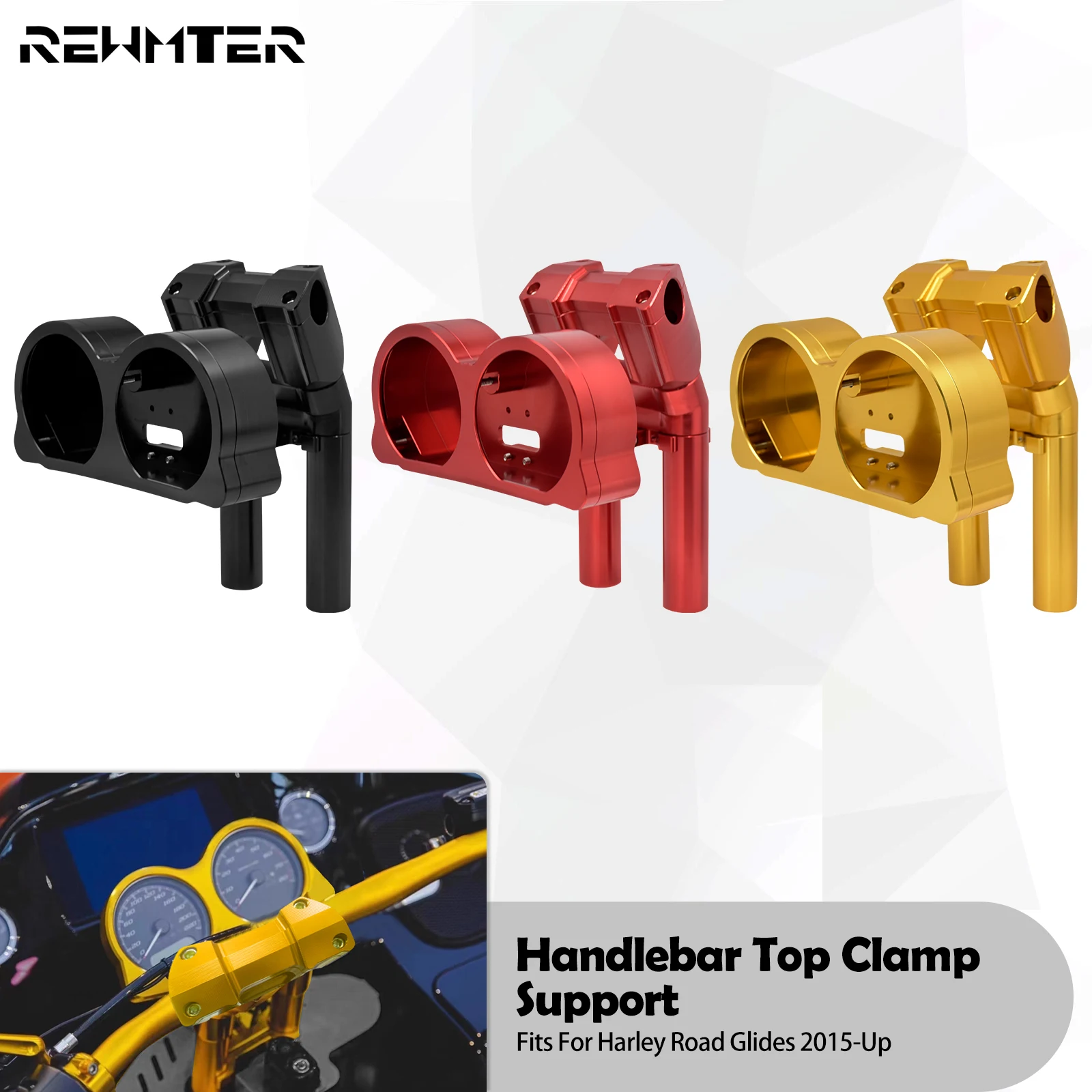 Motorcycle Handlebar Top Clamp Support Bracket Black/Red/Gold For Harley Touring Road Glide FLTRX Special FLTRXS 2015-2022 2023