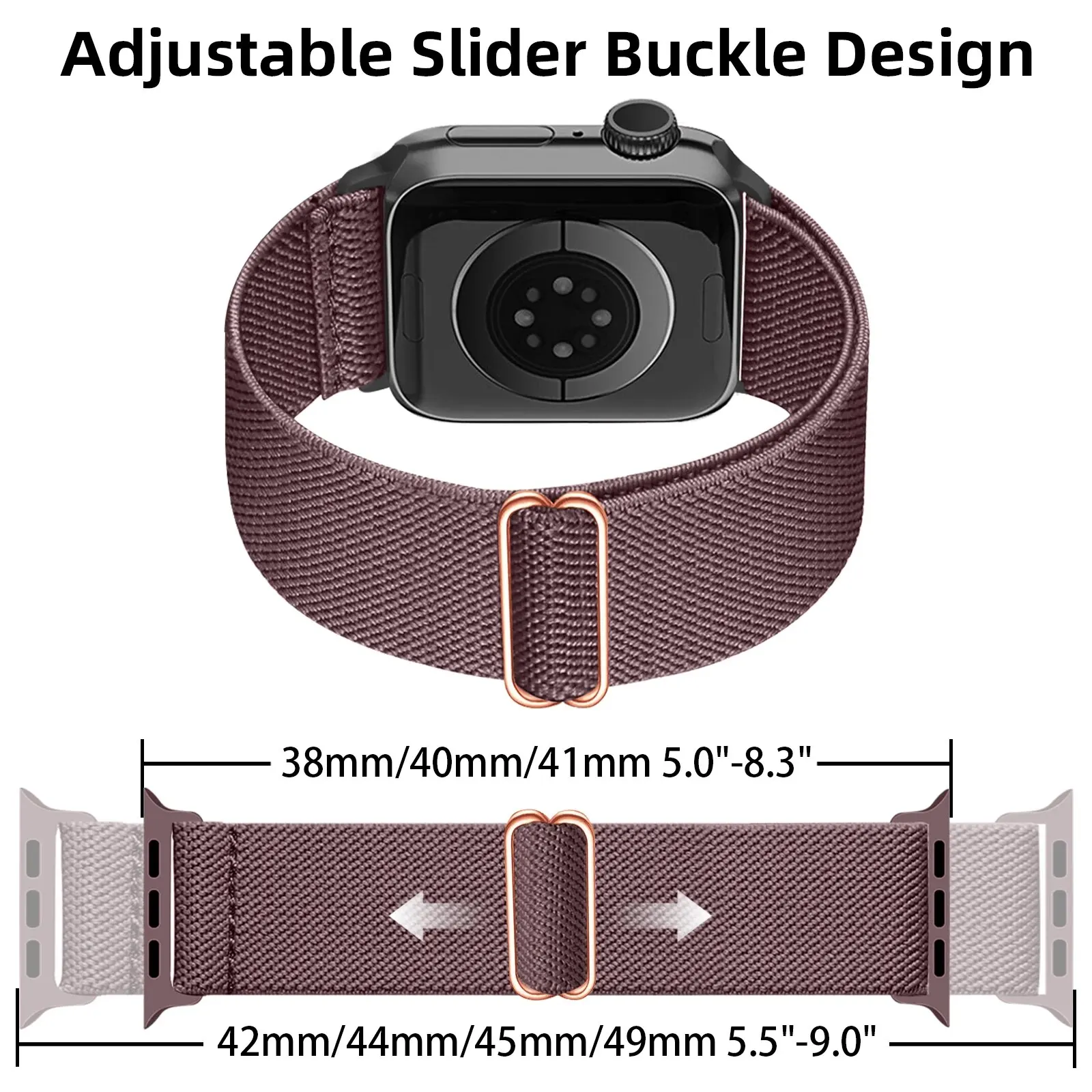 Apple Watch와 호환되는 밴드 8팩 38 40 41 42 44 45 49mm, IWatch 시리즈 8/7/6/5/4/3/2/1/SE용 조절 가능한 나일론 스트랩