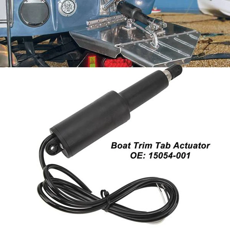 Trim Tabs Actuator Assembly 12V Trim Tab Actuator 101 Standard 2 1/4In Stroke 6Ft Cable 15054‑001 Replacement For Lenco