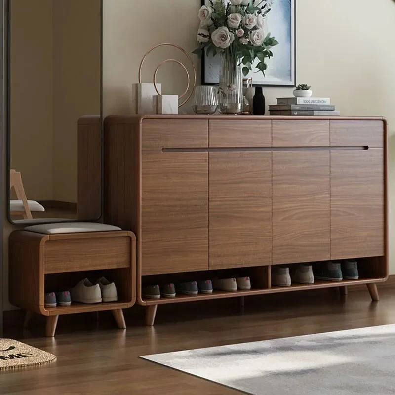 Beauty Wood Shoe Rack Storage Organizer Shelves Designer Entrance Hall Cheap Shoe Shelf Vintage Simple Zapatero Salon Furniture