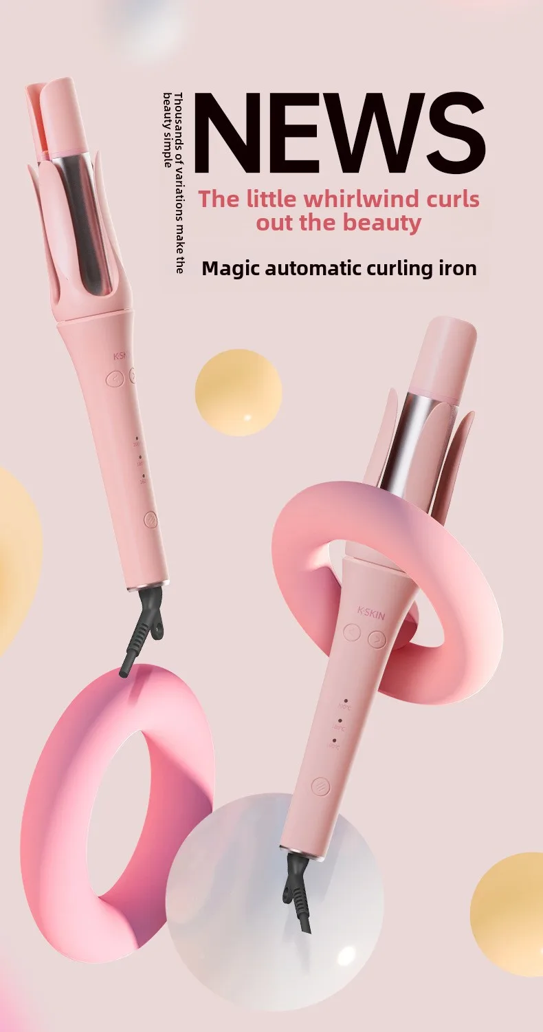 หมุนอัตโนมัติ 32 มม.ขนาดใหญ่ม้วนไอออนลบเซรามิค Curling Iron,Professional WAVE Anti-Winding Curling Iron จัดแต่งทรงผม Rod