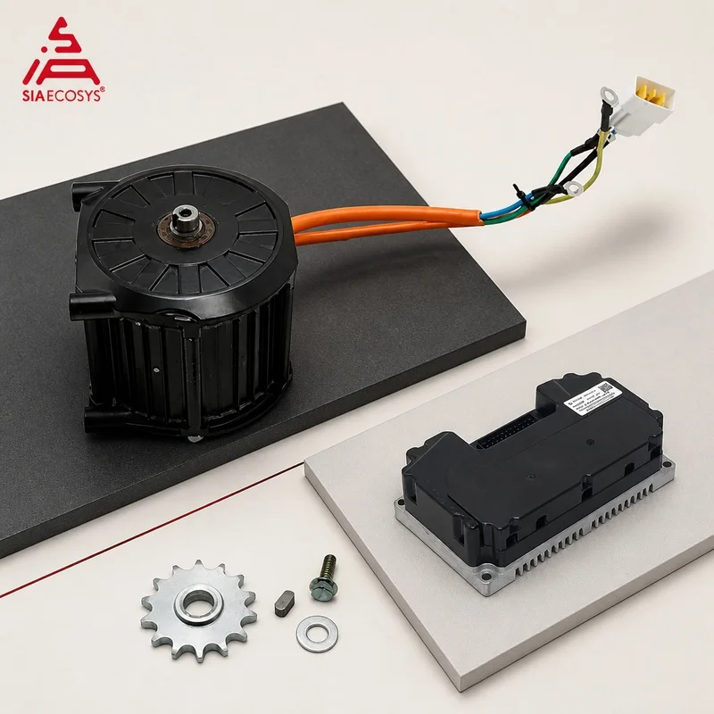QSMOTOR D120C-45 1500W 72V Encoder PMSM Mid Drive Motor with ND72240 Sine Wave Controller for Electric Motorcycle Conversion Kit