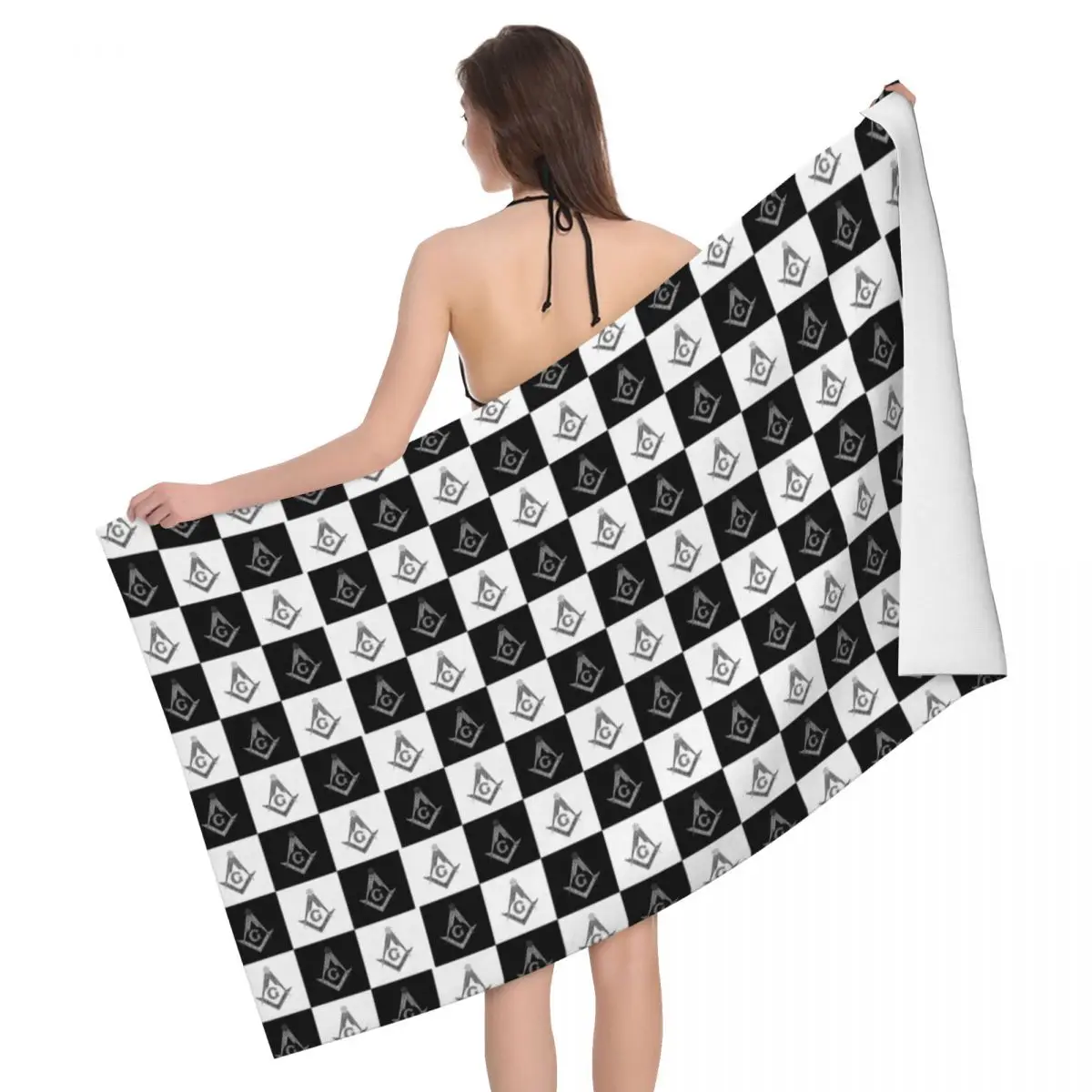 

Customized Quick Dry Microfiber Bath Beach Towel Absorbent Mason Masonic Sauna Shower Towels