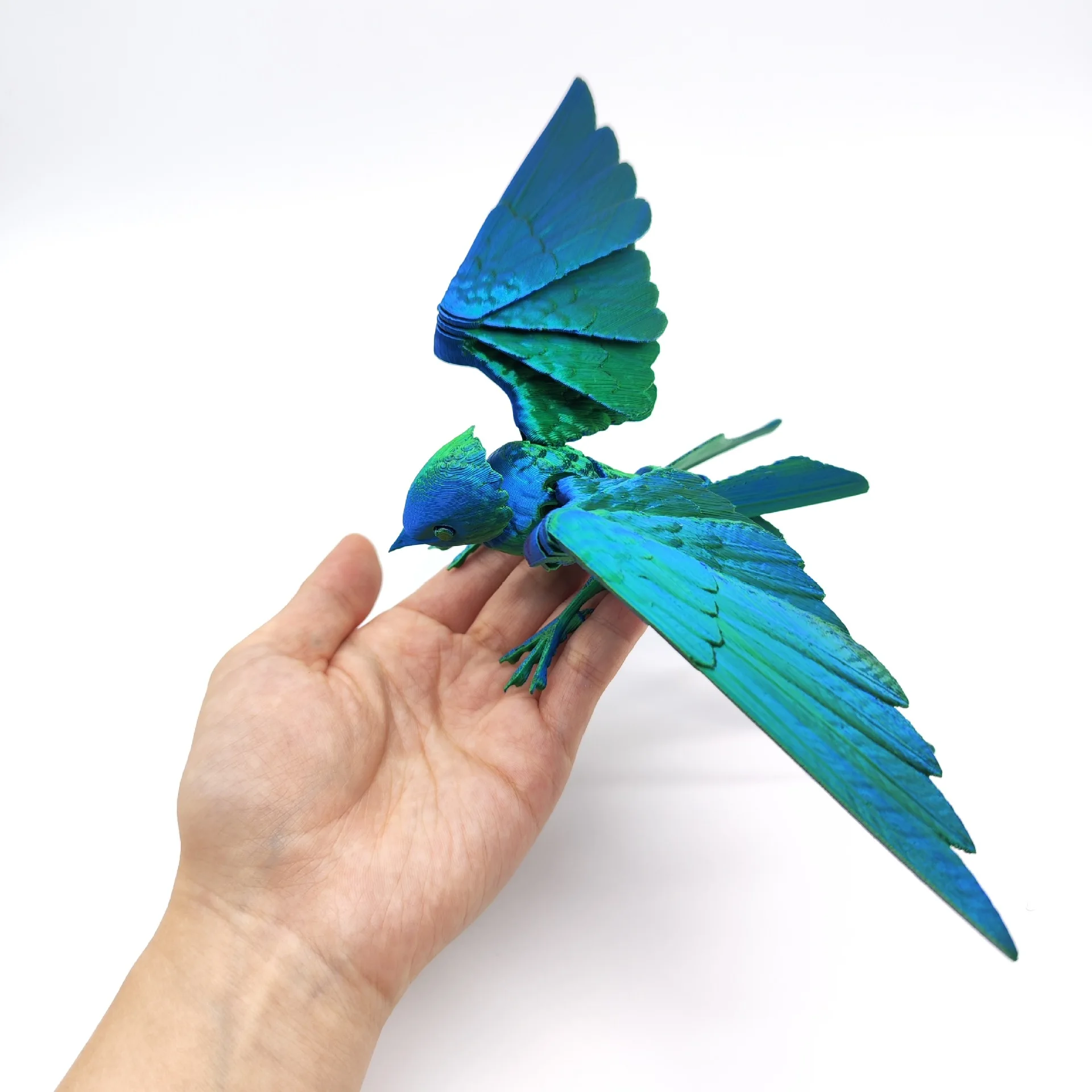 28,5 cm Stampa 3D Giocattolo di rondine con giunti Modello di uccello Sfumatura di colore Pioggia Rondine Bellissimi ornamenti Decorativi Regalo per bambini