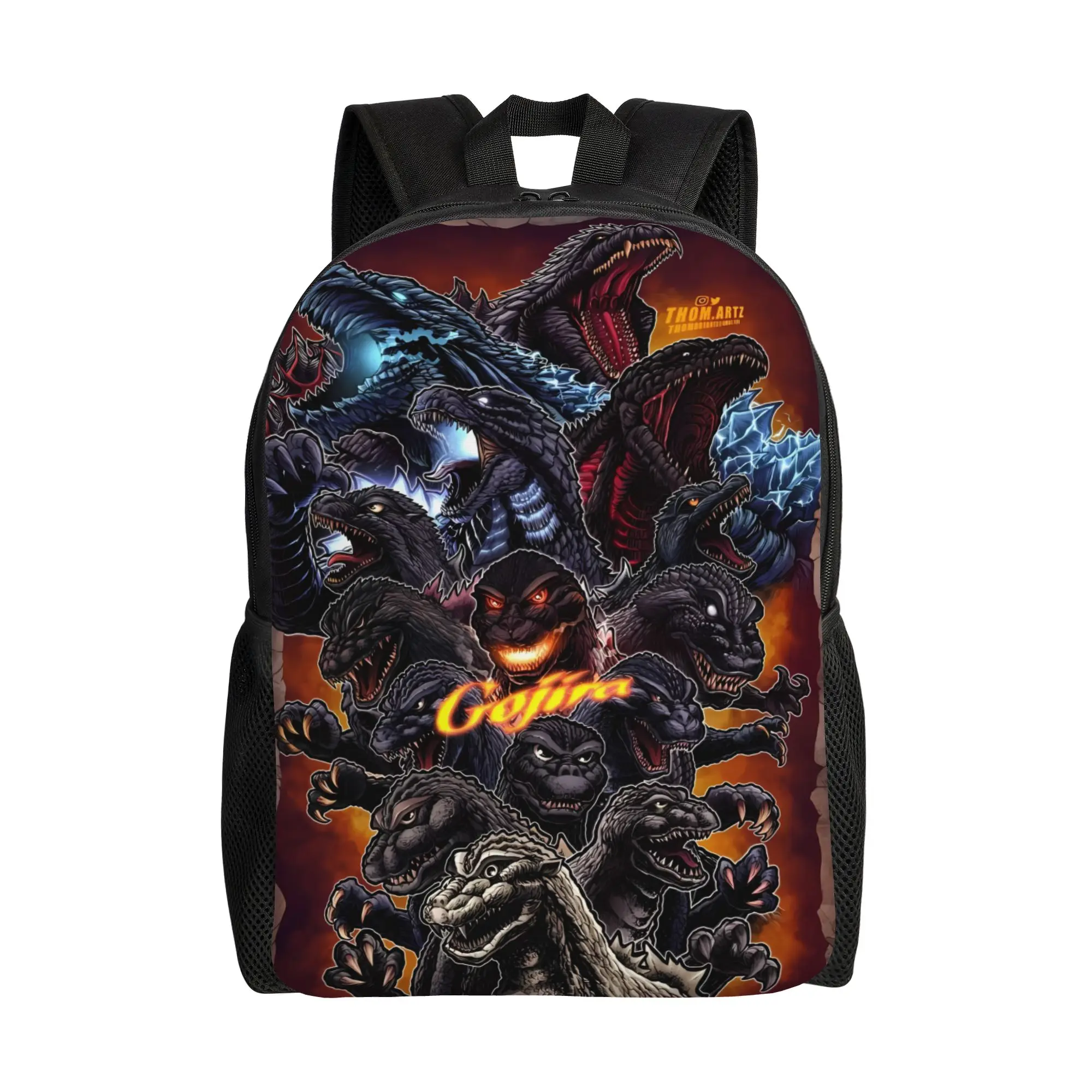 Godzillaed 3D Printed Backpack Student  Soft Backpacks Polyester Streetwear School Bags Trekking High Quality Rucksack