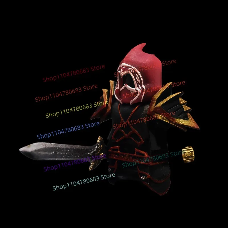 Blocs de construction MOC à double lame, modèle d'assemblage de guerrier fantôme, figurine d'exposition, personnage de jeu animé, jouet décoratif, cadeau à collectionner