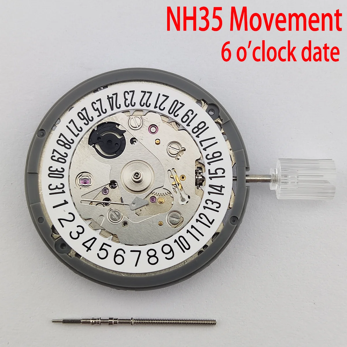 NH35/NH35A High precision automatic Mechanical Movement Black 6 o 'clock White Date Automatic Watch movement replacement Kit