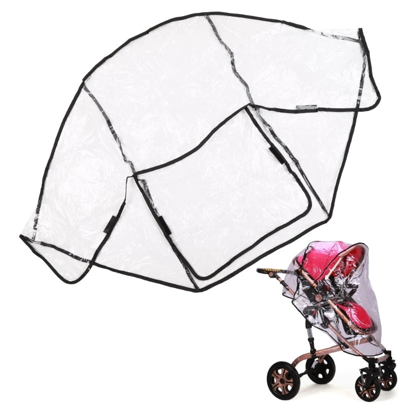 Stroller Cover Transparent Stroller Rain Cover Universal Baby Travel Weather Shield Protects from Snow Wind Dust and Sun