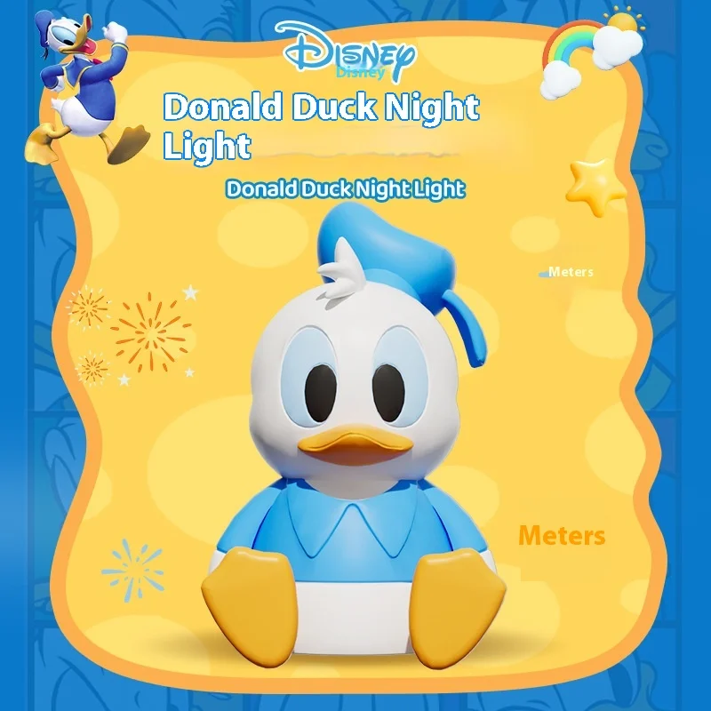 Lámpara de noche de Mickey Pato Donald de Disney, adorable protección de ojos, lámpara cálida, animación, versión Q creativa, regalo de compañero para dormir