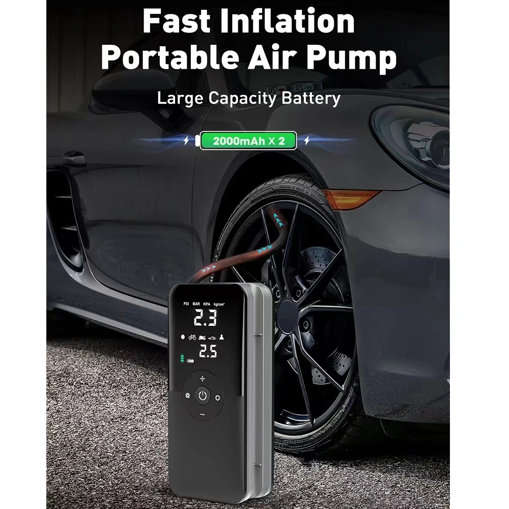 Tire Inflator Portable Air Compressor 12V 150PSI High power inflation pump Cordless Car Motorcycle Bicycle Tire Inflator Pump