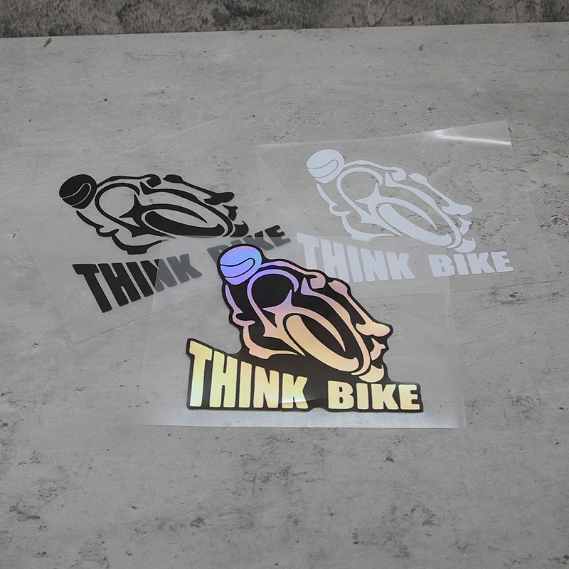 

1 шт. голографическая наклейка «Think Bike» для автомобиля, мотоцикла, дизайнерская наклейка, внешний стиль автомобиля и наклейка безопасности