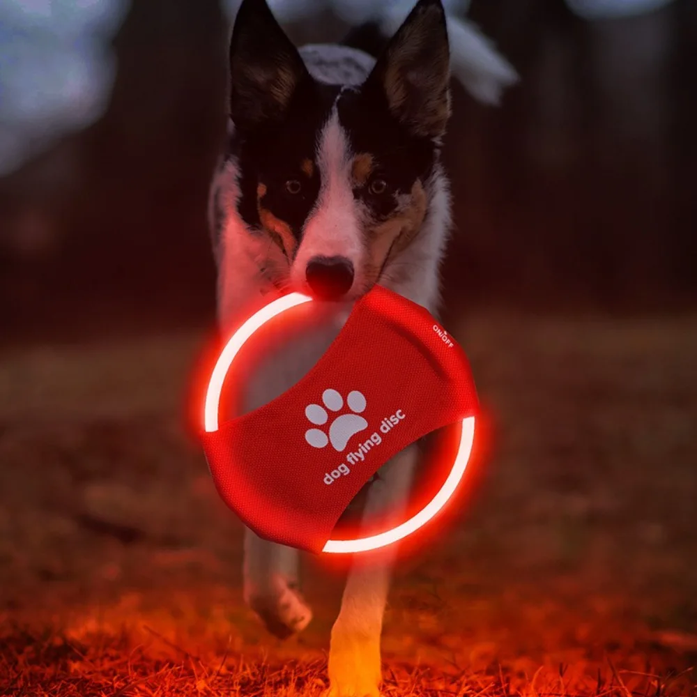

LED luminous Dog Flying Discs 3 Modes Light Glowing Dog Trainning Toy Self Happy Interactive Pet Luminous Flying Discs