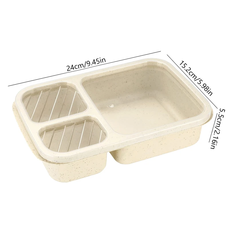 Microwave Lunch Box Wheat Straw Dinnerware Food Storage Container Children Kids School Office Portable Bento Box Lunch Bag