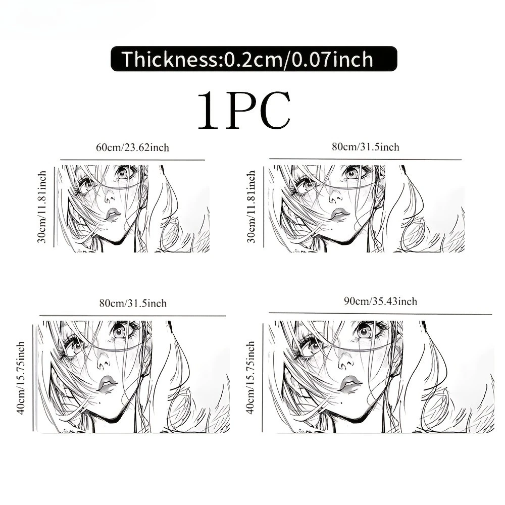 Anime-style female character illustration pattern desk organizers and trays tapis de souris alfombrillas gaming mouse pad grande